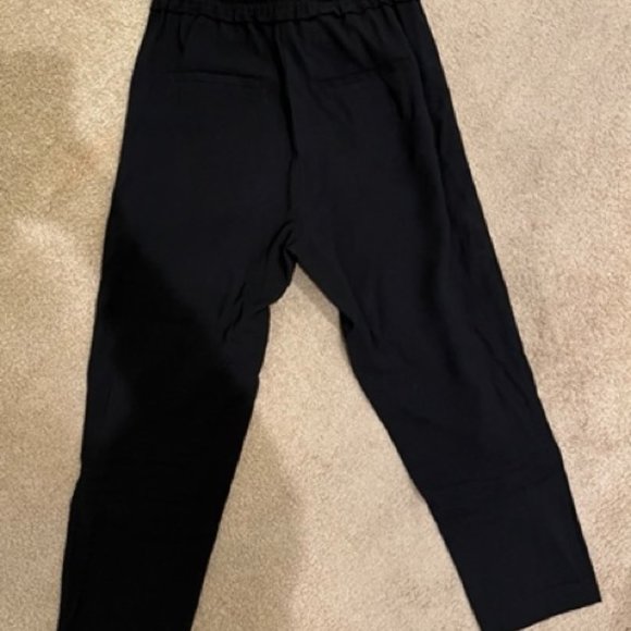 ZARA High-Waisted Paper Bag Pants, Black, Small - Picture 8 of 9